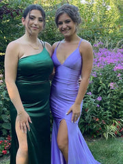Kenny Lilac Straps Sheath Mermaid Prom Dress with Lace up Back