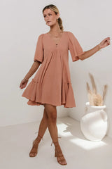 Slow It Down Mini Dress in Terracotta FINAL SALE
