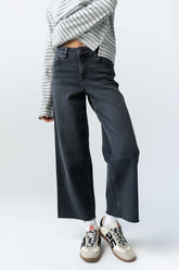 Colette Wide Leg Jeans in Faded Black