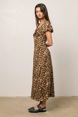 Meradith Leopard Print Midi Dress FINAL SALE