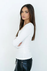 Andrea Knit Top in Off White