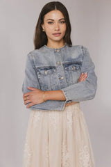 Marlowe Cropped Denim Jacket FINAL SALE