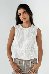 Tamika Ruched Top in White