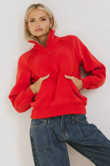 Krista Half Zip in Red FINAL SALE