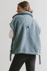 Johanna Sherpa Vest in Blue FINAL SALE