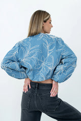 Sidney Embroidered Jacket in Medium Wash