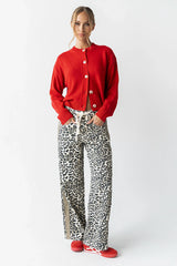 Kasen Knit Cardigan in Red FINAL SALE