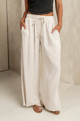Nico Wide Leg Pants in Oatmeal FINAL SALE