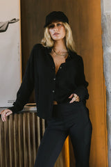 Finley Button Up in Black FINAL SALE