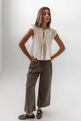 Casey Cropped Wide Leg Pants in Grey FINAL SALE