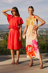 Erica Asymmetrical Floral Maxi Dress