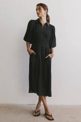 Belen Midi Dress in Dark Teal FINAL SALE