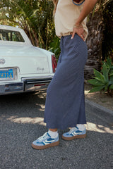 Rayne Striped Maxi Skirt in Navy FINAL SALE