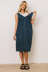 Camry Overall Dress in Dark Wash FINAL SALE