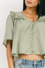 Potter Lace Blouse in Sage FINAL SALE