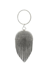 Womens Rhinestone Fringe Disco Ball Evening Clutch Bags