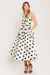 CAFÉ NOIR POLKA DOT MIDI DRESS FINAL SALE