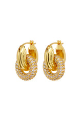 LUV AJ Pave Interlock Hoops