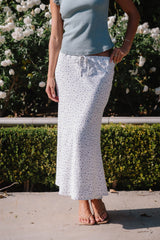 Moxie Floral Maxi Skirt in Off White