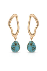 Open Circle Turquoise Dangle Earrings