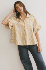 Callum Button Up in Mustard FINAL SALE