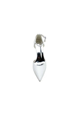 Pointed Toe Sexy Ankle Strap White Satin Wedding Shoes