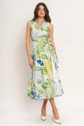 LAGOON FLOW MIDI WRAP DRESS