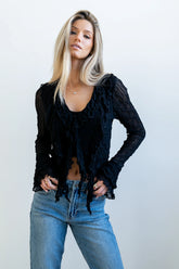 Joy Ruffle Top in Black FINAL SALE