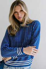 Monroe Knit Sweater in Blue FINAL SALE