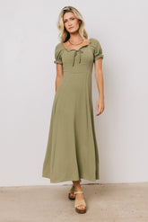 Maddox Midi Dress in Sage FINAL SALE