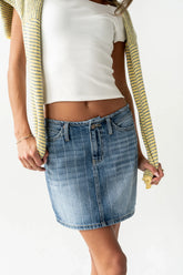 Alder Striped Denim Mini Skirt