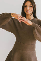 Dolores Knit Mini Dress in Mocha FINAL SALE