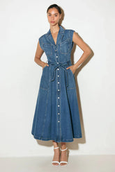 Ellery Washed Denim Midi Shirt Dress FINAL SALE
