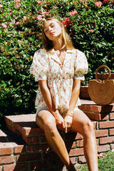 Denise Floral Blouse in Berry FINAL SALE