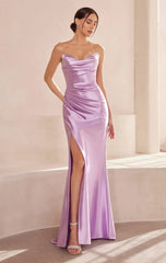 Micah Maxi Dress Strapless Satin Dress with Gathered Detail