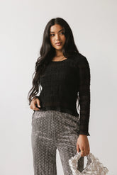 Opie Smocked Top in Black FINAL SALE