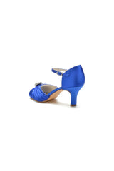 Elegant Blue Pump with Silver Buckle Accent