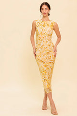 Wild As Ever Power Mesh Cheetah Print Bodycon Midi Dress
