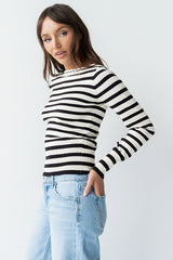 Waldorf Striped Top in Black