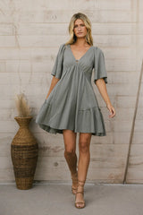 Slow It Down Mini Dress in Sage FINAL SALE