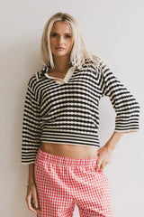 Mason Collared Sweater in Black FINAL SALE
