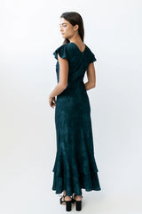 Mateo Floral Maxi Dress in Teal