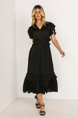 Willa Ruffle Dress in Black FINAL SALE