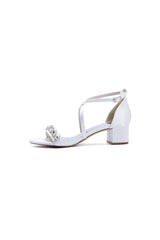 Open Toe Crystal Hollow Out Chunky Heels