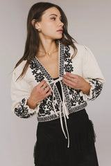 Benja Embroidered Jacket in Ivory FINAL SALE