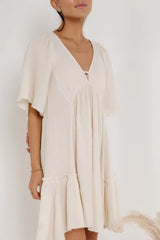 Slow It Down Mini Dress in Cream FINAL SALE
