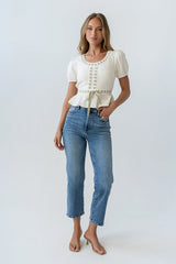 Wesley Baby Doll Top in Ivory