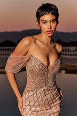 BRIAR GOWN BEADED OFF THE SHOULDER MERMAID DRESS