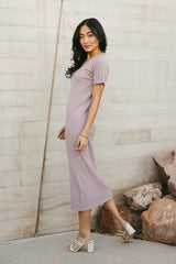 Emmie Ribbed Midi Dress in Lavender FINAL SALE