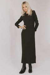 Lynette Ribbed Maxi Dress in Charcoal FINAL SALE